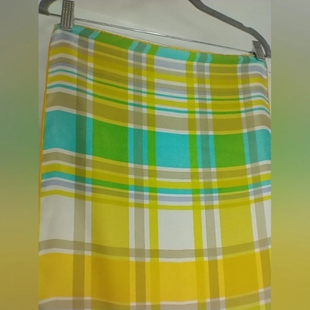 VINTAGE BRIGHT PLAID SILK ECHO SCARF